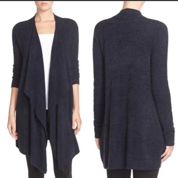 Barefoot dreams Calypso Wrap bamboo chic light black cardigan draped waterfall - Picture 1 of 8